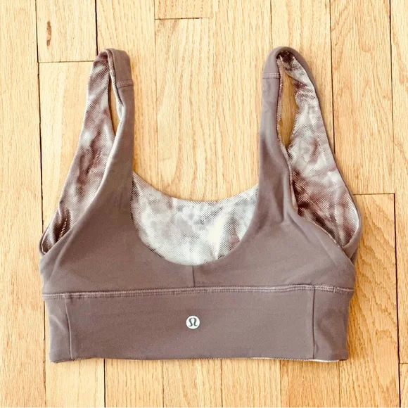 Lululemon Align Bra Shine Diamond Dye Misty Shell Cacao Diffuse Dot Foil Size 4 - Picture 7 of 9